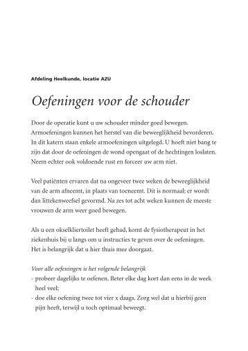Oefeningen voor de schouder - UMC Utrecht