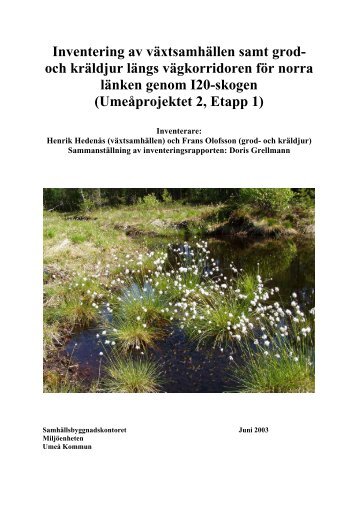 Inventering av växtsamhällen samt grod- och ... - Umeå kommun