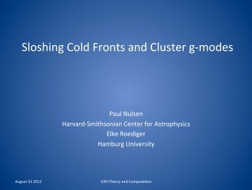 Sloshing Cold Fronts and Cluster g-‐modes