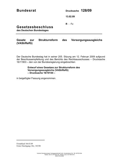 Bundesrat Gesetzesbeschluss - Umwelt-online