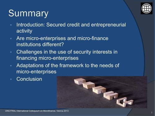 Secured credit and micro-enterprises - uncitral