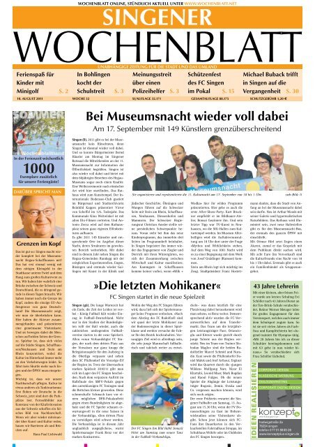 10. Aug. 2011 - Singener Wochenblatt