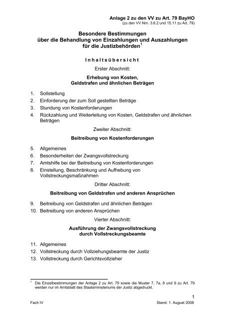 Haushaltsrecht des Freistaates Bayern - Auszug
