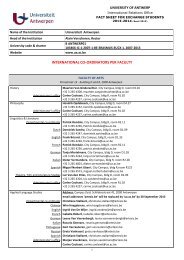 INTERNATIONAL CO-ORDINATORS PER FACULTY