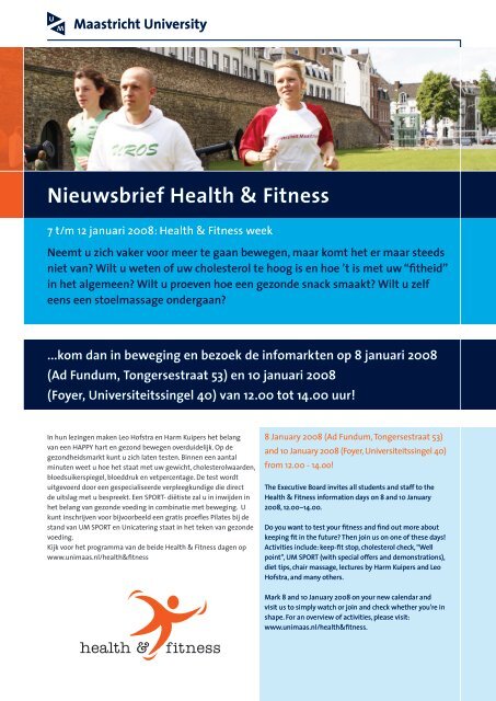 Nieuwsbrief Health & Fitness - Maastricht University