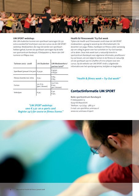 Nieuwsbrief Health & Fitness - Maastricht University