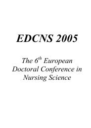 The 6 European Doctoral Conference in Nursing Science
