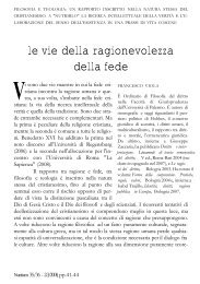 le vie della ragionevolezza della fede - Università di Palermo