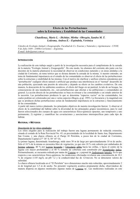 Efecto de las Perturbaciones sobre la Estructura y Estabilidad de las ...