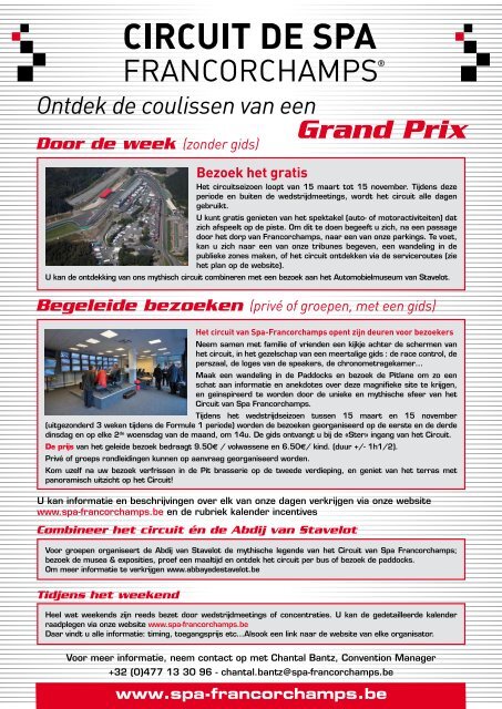 Introductie / informatie pakket - Circuit de Spa Francorchamps