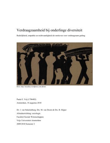 Verdraagzaamheid bij onderlinge diversiteit - Faculteit der Sociale ...
