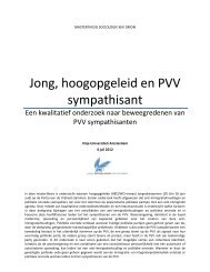 Jong, hoogopgeleid en PVV sympathisant - Faculteit der Sociale ...