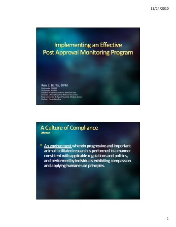 Implementing an Effective Post Approval Monitoring Program