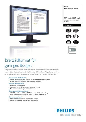 220VW8FB/00 Philips LCD-Breitbild-Monitor