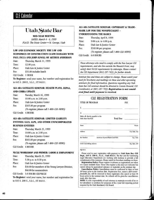 March 1999 Volune 12 No3 - Utah State Bar