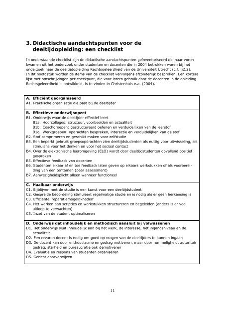 Deeltijddidactiek in wording - Universiteit Utrecht