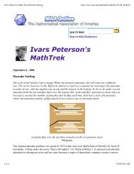 Ivars Peterson's MathTrek