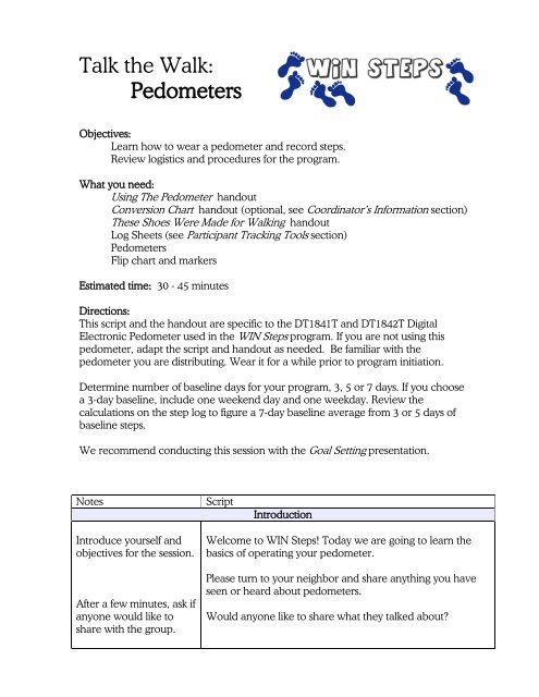 Pedometers - University of Wyoming