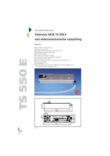 Vloerveer GEZE TS 550 E met elektromechanische vastzetting TT ...