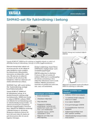 SHM40-set för fuktmätning i betong - Vaisala