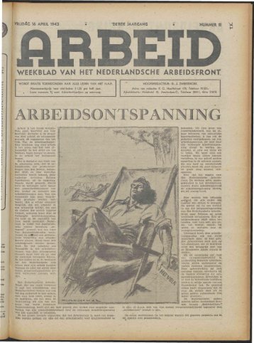 Arbeid (1943) nr.11 - Vakbeweging in de oorlog