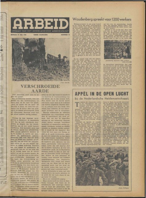 Arbeid (1944) nr. 15 - Vakbeweging in de oorlog