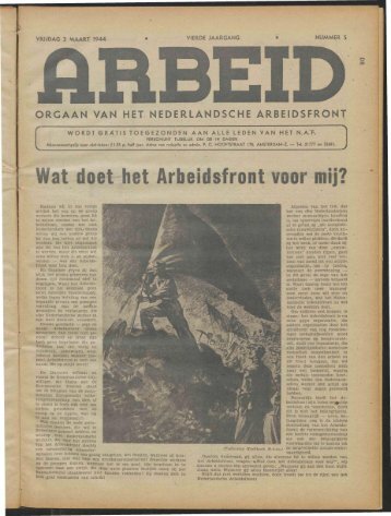 Arbeid (1944) nr. 5 - Vakbeweging in de oorlog