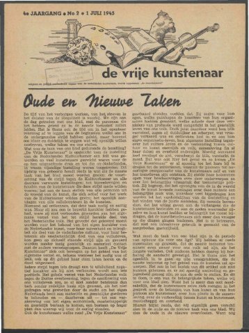 De Vrije Kunstenaar (1 juli 1945) - Vakbeweging in de oorlog