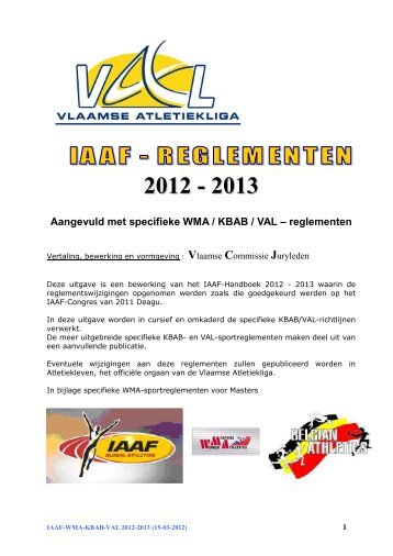 IAAF / KBAB / VAL / WMA SPORTREGLEMENTEN