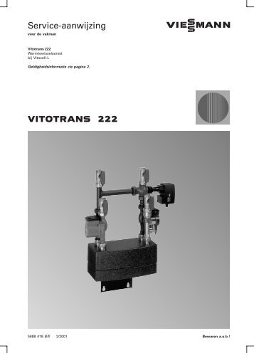 Service-aanwijzing VITOTRANS 222 - Viessmann