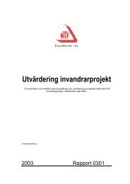 Utvärdering invandrarprojekt - NTF