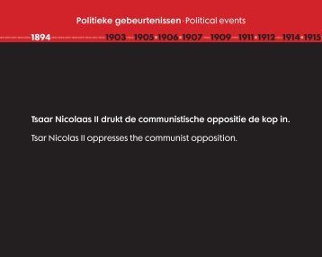 Politieke gebeurtenissen• Political events Tsaar Nicolaas II drukt de ...