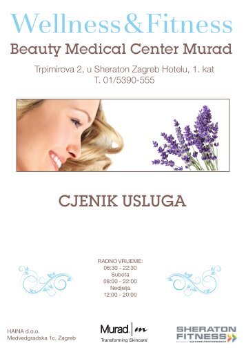 Cjenik usluga - preuzmite PDF - Sheraton Zagreb Hotel