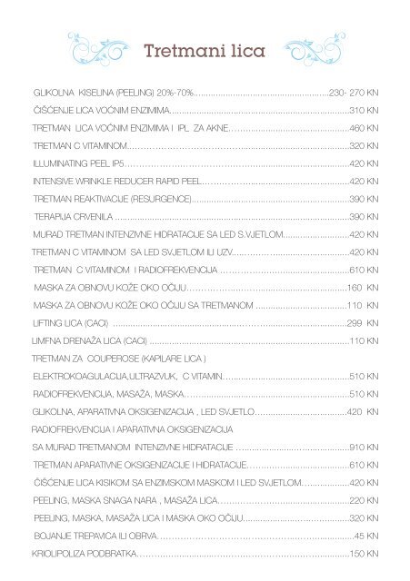 Cjenik usluga - preuzmite PDF - Sheraton Zagreb Hotel