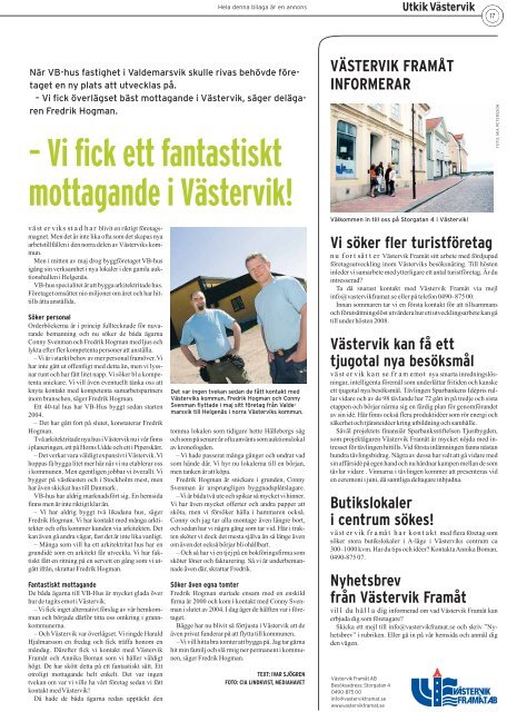 Utkik nr 2 2008, del 2 (pdf, 3 MB) - Västerviks kommun