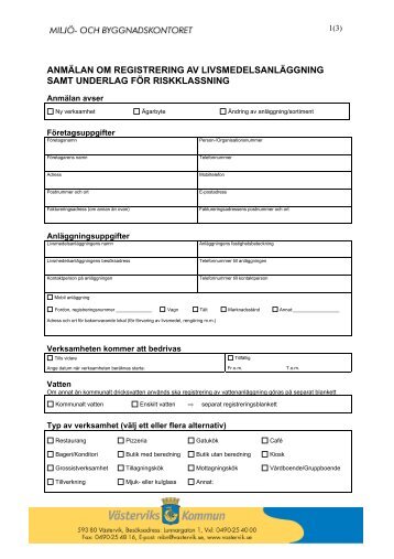 Registrering av livsmedelsanläggning