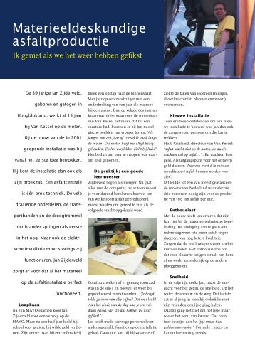 Materieeldeskundige asfaltproductie - VBW-Asfalt