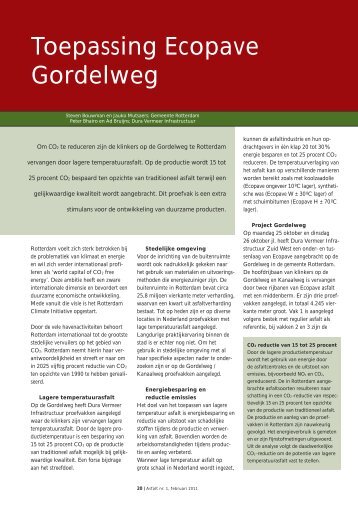 Toepassing Ecopave Gordelweg - VBW-Asfalt