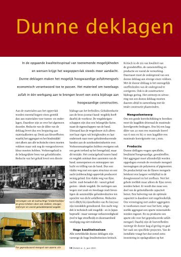 Dunne deklagen - VBW-Asfalt