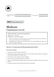 2011 Maltese Continuers Level public examination - Victorian ...