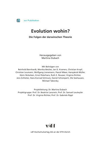 Evolution wohin? - vdf Hochschulverlag AG an der ETH Zürich
