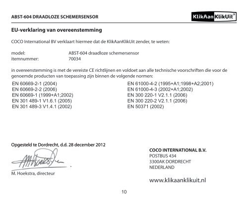 ABST-604 DRAADLOZE SCHEMERSENSOR - Klikaanklikuit