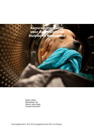 Aanvraagformulier voor een Hulphond Hulphond Nederland - Crowfile