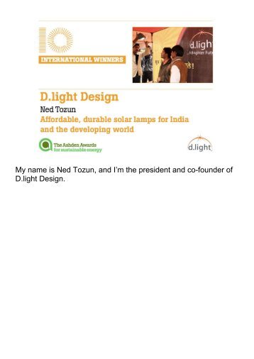 My name is Ned Tozun, and I'm the president and co-founder of D ...