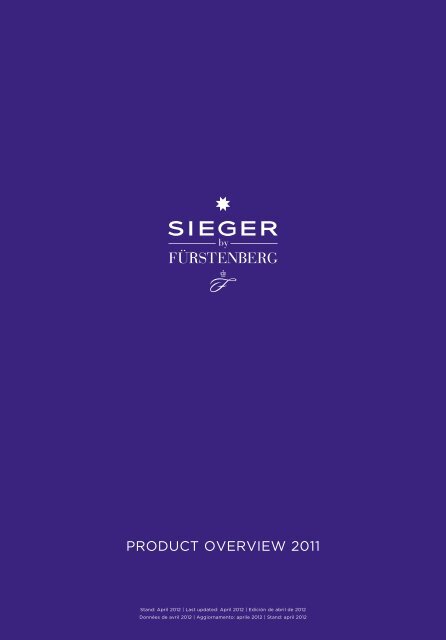 SIEGERbyFUERSTENBERG-CATALOGO GENERALE 2012