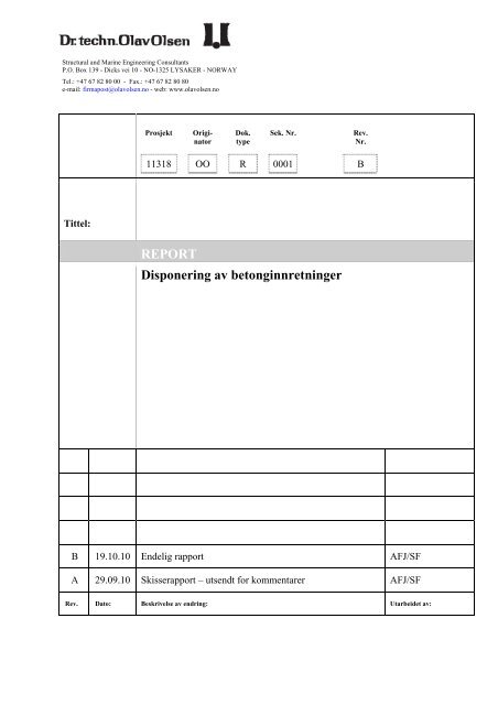 REPORT Disponering av betonginnretninger - Oljedirektoratet