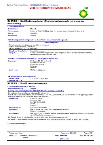 veiligheidsinformatieblad - Castrol - PDS & MSDS Search