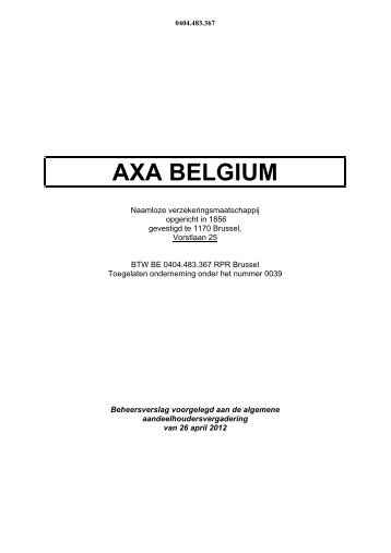 III. Omzet van AXA Belgium in BOAR-verzekeringen