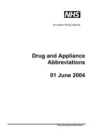 Drug and Appliance Abbreviations - Prescription Pricing Division