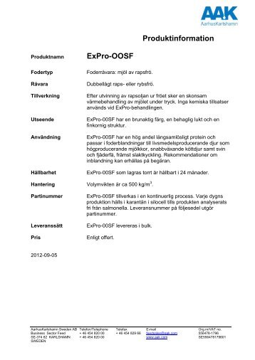 Produktspec ExPro-OOSF - AAK